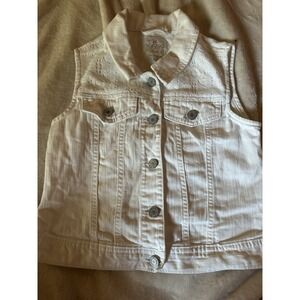 1989 Place Denim Vest White 10/12 Girls‎